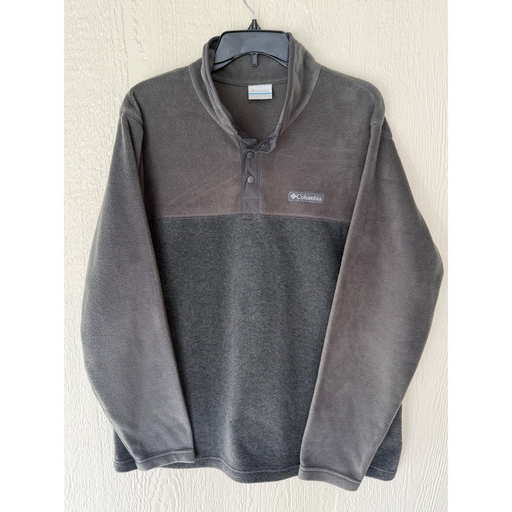 Columbia Mens Steens Mountain Snap Fleece Pullover Grey Colorblock Large NWOT's